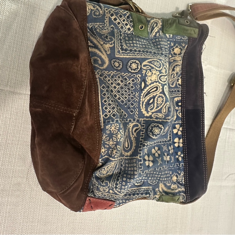 Lucky Brand Blue and Brown Crossbody Bag